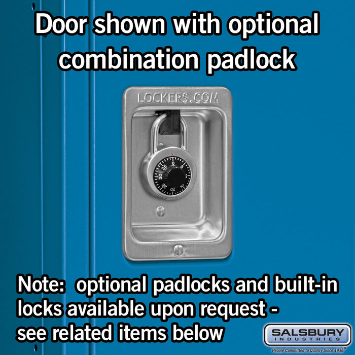 Salsbury 12" Wide Triple Tier Standard Metal Locker - 3 Wide - 6 Feet High - 15 Inches Deep - Blue - Unassembled - Sweatfully