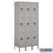 Salsbury 12" Wide Triple Tier Standard Metal Locker - 3 Wide - 6 Feet High - 15 Inches Deep - Gray - Assembled - Sweatfully