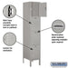 Salsbury 12" Wide Four Tier Standard Metal Locker - 1 Wide - 5 Feet High - 15 Inches Deep - Gray - Assembled - Sweatfully