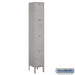 Salsbury 12" Wide Four Tier Standard Metal Locker - 1 Wide - 6 Feet High - 12 Inches Deep - Gray - Unassembled - Sweatfully