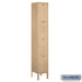 Salsbury 12" Wide Four Tier Standard Metal Locker - 1 Wide - 6 Feet High - 12 Inches Deep - Tan - Unassembled - Sweatfully