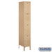 Salsbury 12" Wide Four Tier Standard Metal Locker - 1 Wide - 6 Feet High - 18 Inches Deep - Tan - Assembled - Sweatfully