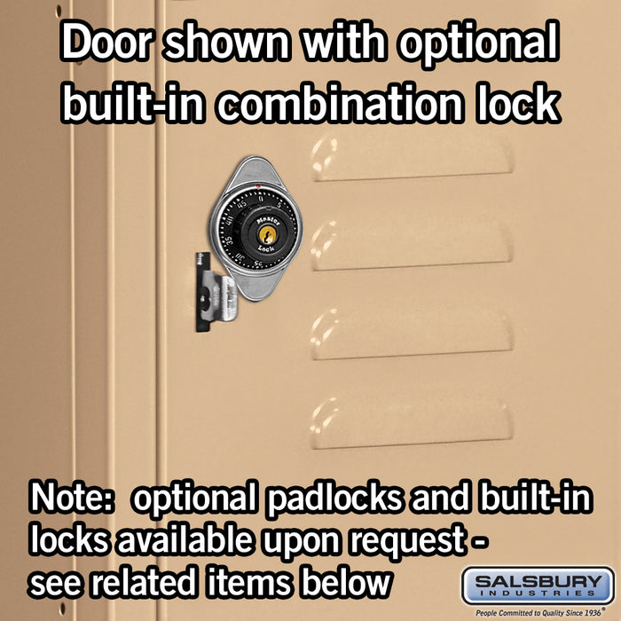 Salsbury 12" Wide Four Tier Standard Metal Locker - 3 Wide - 6 Feet High - 15 Inches Deep - Tan - Unassembled - Sweatfully