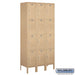 Salsbury 12" Wide Four Tier Standard Metal Locker - 3 Wide - 6 Feet High - 15 Inches Deep - Tan - Unassembled - Sweatfully