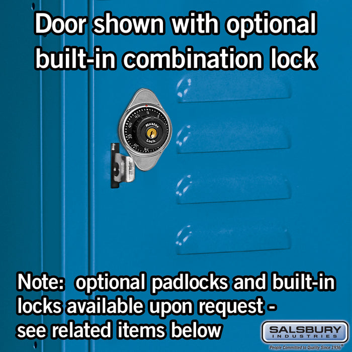 Salsbury 12" Wide Four Tier Standard Metal Locker - 3 Wide - 6 Feet High - 18 Inches Deep - Blue - Assembled - Sweatfully