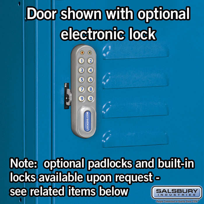 Salsbury 12" Wide Four Tier Standard Metal Locker - 3 Wide - 6 Feet High - 18 Inches Deep - Blue - Assembled - Sweatfully