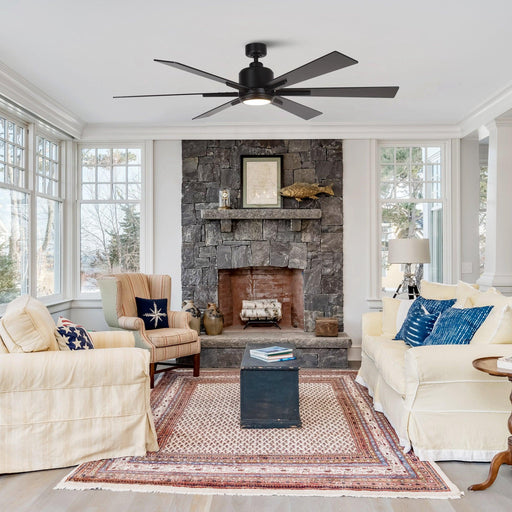 65" Bendan Industrial Downrod Mount Ceiling Fan with Lighting and Remote Control - Sweatfully