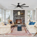65" Bendan Industrial Downrod Mount Ceiling Fan with Lighting and Remote Control - Sweatfully
