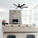 65" Amold Industrial Downrod Mount Ceiling Fan with Lighting and Remote Control - Sweatfully