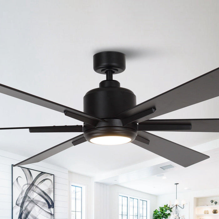 65" Bendan Industrial Downrod Mount Ceiling Fan with Lighting and Remote Control - Sweatfully
