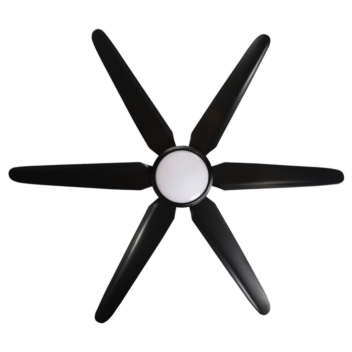 65" Industrial DC Motor Downrod Mount Ceiling Fan with Lighting and Remote Control - Sweatfully