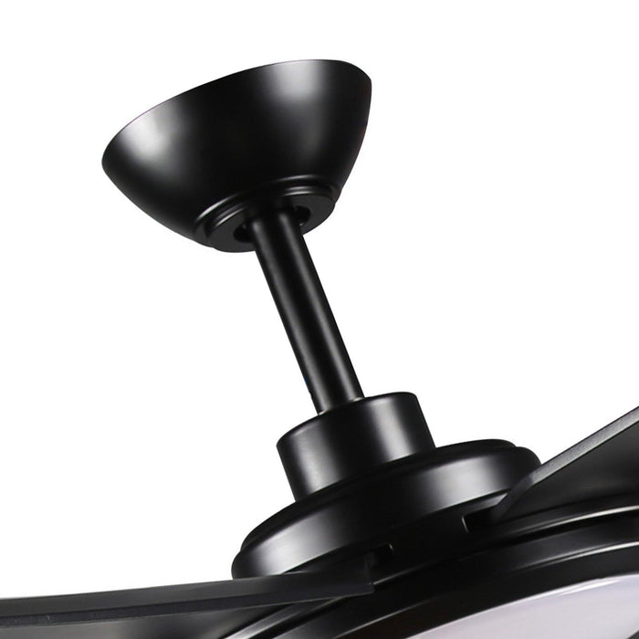 65" Industrial DC Motor Downrod Mount Ceiling Fan with Lighting and Remote Control - Sweatfully