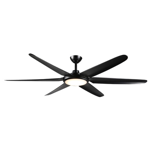 65" Industrial DC Motor Downrod Mount Ceiling Fan with Lighting and Remote Control - Sweatfully