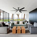 65" Industrial DC Motor Downrod Mount Ceiling Fan with Lighting and Remote Control - Sweatfully