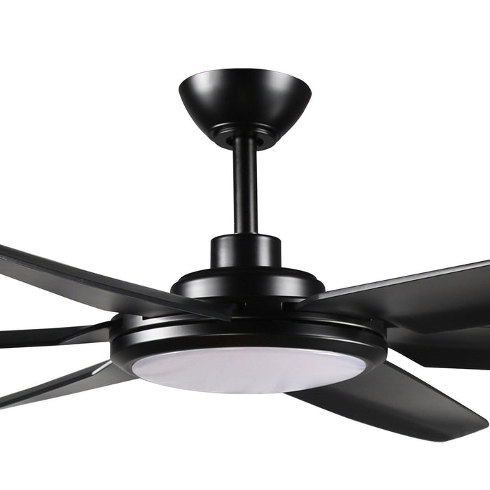 65" Industrial DC Motor Downrod Mount Ceiling Fan with Lighting and Remote Control - Sweatfully