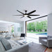 65" Industrial DC Motor Downrod Mount Ceiling Fan with Lighting and Remote Control - Sweatfully