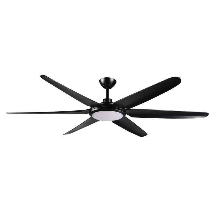 65" Industrial DC Motor Downrod Mount Ceiling Fan with Lighting and Remote Control - Sweatfully