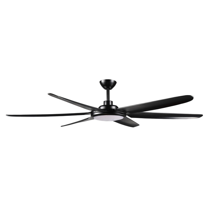 65" Industrial DC Motor Downrod Mount Ceiling Fan with Lighting and Remote Control - Sweatfully