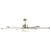 65" Modern Brushed Nickel DC Motor Downrod Mount Reversible Ceiling Fan with Lighting and Remote Control - Sweatfully