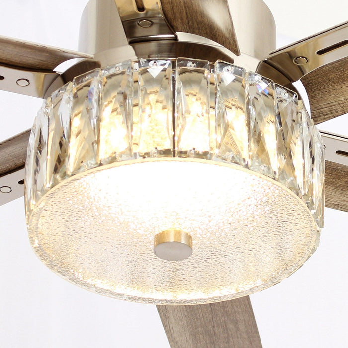 65" Modern Brushed Nickel DC Motor Downrod Mount Reversible Ceiling Fan with Lighting and Remote Control - Sweatfully