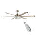 65" Modern Brushed Nickel DC Motor Downrod Mount Reversible Ceiling Fan with Lighting and Remote Control - Sweatfully