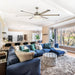 65" Modern Brushed Nickel DC Motor Downrod Mount Reversible Ceiling Fan with Lighting and Remote Control - Sweatfully