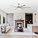 65" Modern Brushed Nickel DC Motor Downrod Mount Reversible Ceiling Fan with Lighting and Remote Control - Sweatfully
