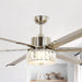 65" Modern Brushed Nickel DC Motor Downrod Mount Reversible Ceiling Fan with Lighting and Remote Control - Sweatfully