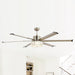65" Modern Brushed Nickel DC Motor Downrod Mount Reversible Ceiling Fan with Lighting and Remote Control - Sweatfully