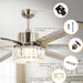 65" Modern Brushed Nickel DC Motor Downrod Mount Reversible Ceiling Fan with Lighting and Remote Control - Sweatfully