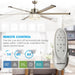65" Modern Brushed Nickel DC Motor Downrod Mount Reversible Ceiling Fan with Lighting and Remote Control - Sweatfully
