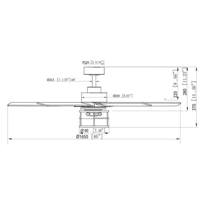 65" Modern Reversible Ceiling Fan with Lighting and Remote Control - Sweatfully