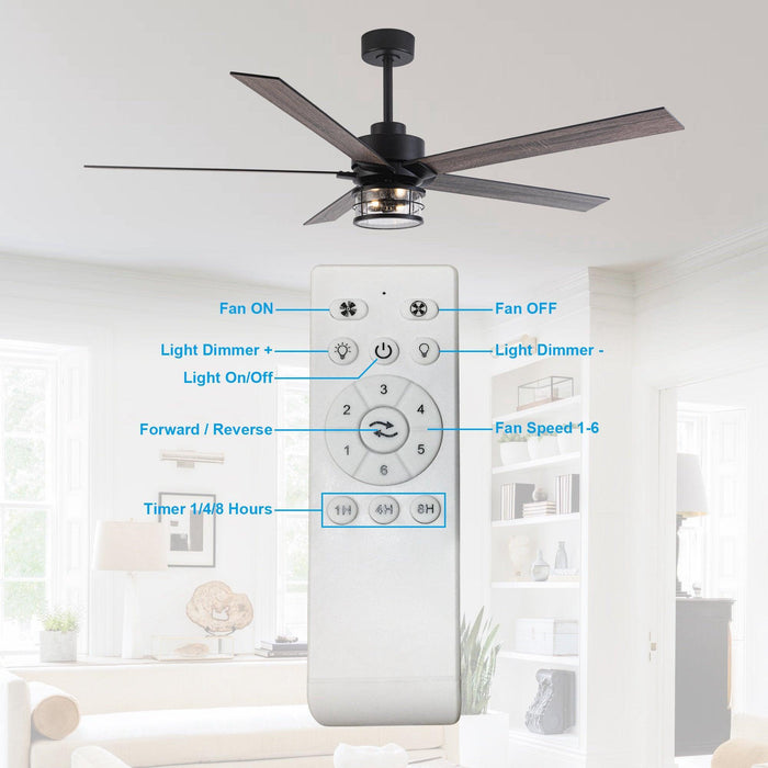 65" Modern Reversible Ceiling Fan with Lighting and Remote Control - Sweatfully