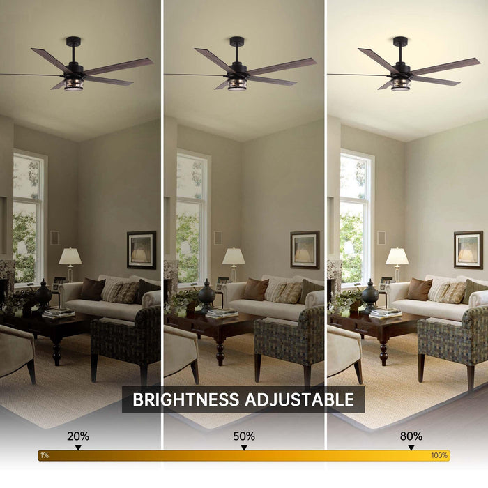 65" Modern Reversible Ceiling Fan with Lighting and Remote Control - Sweatfully