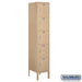 Salsbury 12" Wide Five Tier Box Style Standard Metal Locker - 1 Wide - 5 Feet High - 15 Inches Deep - Tan - Assembled - Sweatfully