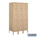 Salsbury 12" Wide Five Tier Box Style Standard Metal Locker - 3 Wide - 5 Feet High - 18 Inches Deep - Tan - Assembled - Sweatfully