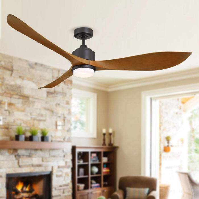66" Misael Propeller Industrial DC Motor Ceiling Fan with LED Lighting - Sweatfully