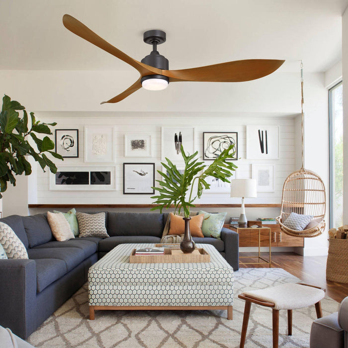 66" Misael Propeller Industrial DC Motor Ceiling Fan with LED Lighting - Sweatfully