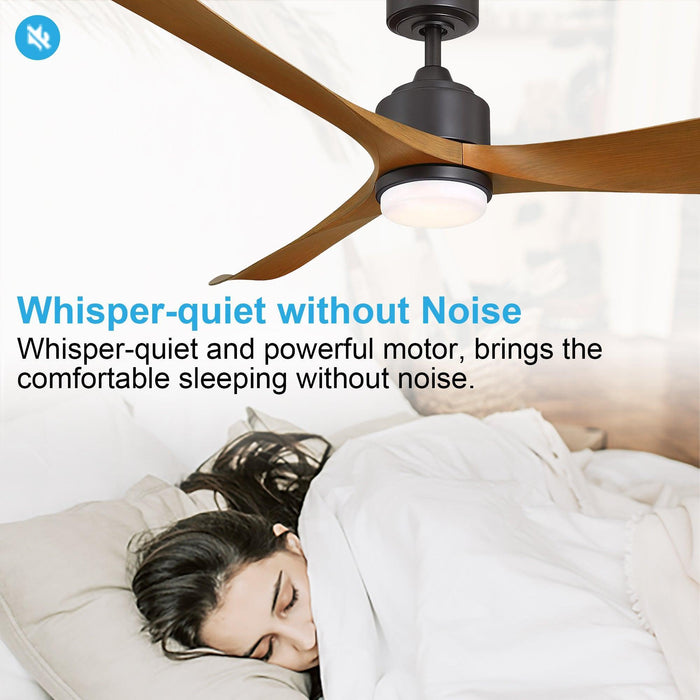 66" Misael Propeller Industrial DC Motor Ceiling Fan with LED Lighting - Sweatfully