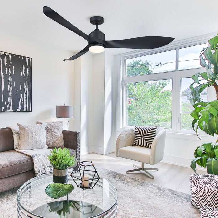 66" Misael Propeller Industrial DC Motor Ceiling Fan with LED Lighting - Sweatfully