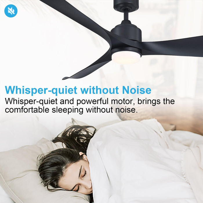 66" Misael Propeller Industrial DC Motor Ceiling Fan with LED Lighting - Sweatfully