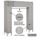 Salsbury 12" Wide Six Tier Box Style Bridge Standard Metal Locker - 16 Box - 18 Inches Deep - Gray - Assembled - Sweatfully