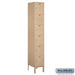 Salsbury 12" Wide Six Tier Box Style Standard Metal Locker - 1 Wide - 6 Feet High - 15 Inches Deep - Tan - Assembled - Sweatfully
