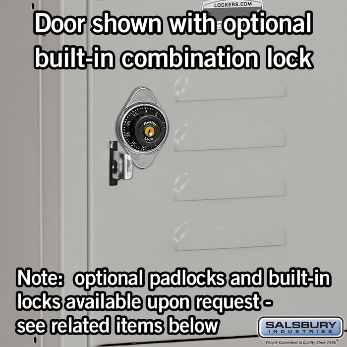 Salsbury 12" Wide Six Tier Box Style Standard Metal Locker - 1 Wide - 6 Feet High - 18 Inches Deep - Gray - Assembled - Sweatfully