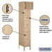 Salsbury 12" Wide Six Tier Box Style Standard Metal Locker - 1 Wide - 6 Feet High - 18 Inches Deep - Tan - Assembled - Sweatfully