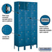 Salsbury 12" Wide Six Tier Box Style Standard Metal Locker - 3 Wide - 6 Feet High - 12 Inches Deep - Blue - Unassembled - Sweatfully