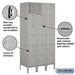 Salsbury 12" Wide Six Tier Box Style Standard Metal Locker - 3 Wide - 6 Feet High - 18 Inches Deep - Gray - Unassembled - Sweatfully