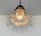 Delicate HOLOPHANE RUFFLE 1930's Antique Glass Pendant Light - Sweatfully