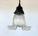 Delicate HOLOPHANE RUFFLE 1930's Antique Glass Pendant Light - Sweatfully