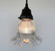 Delicate HOLOPHANE RUFFLE 1930's Antique Glass Pendant Light - Sweatfully